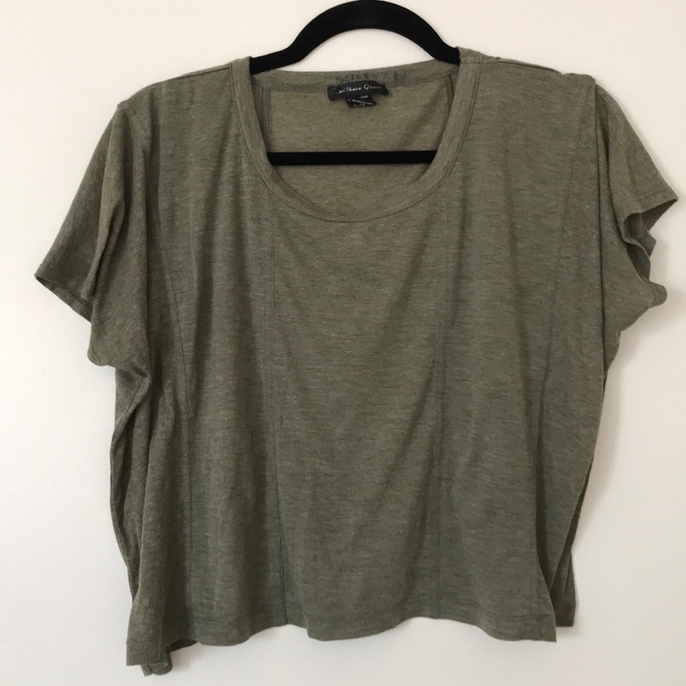 Army green flowy crop top from Caribbean queen